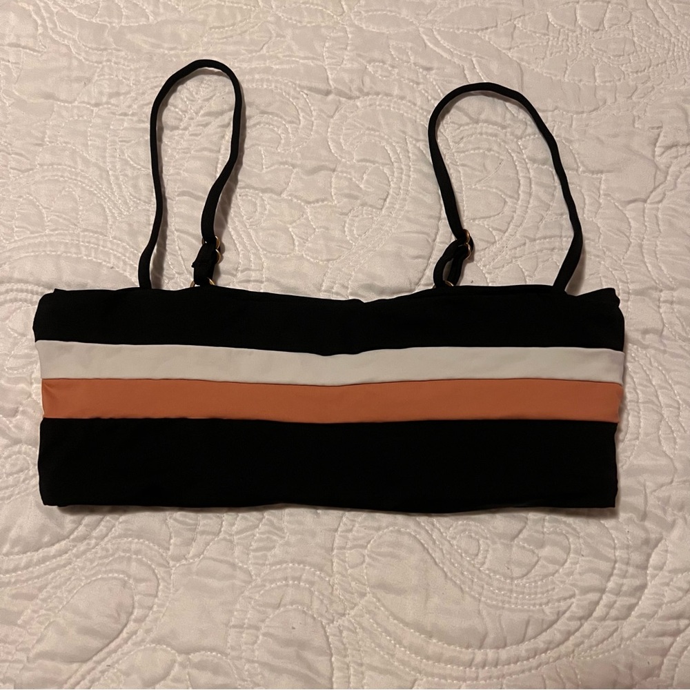 LSPACE rebel stripe bandeau bikini top size small